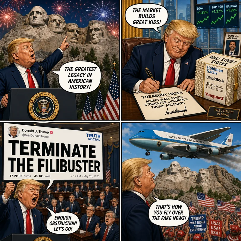 Satirical editorial cartoon