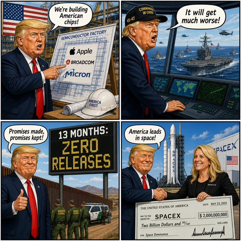 Satirical editorial cartoon