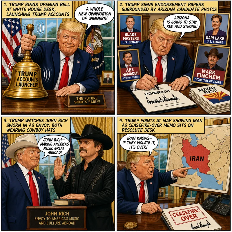 Satirical editorial cartoon