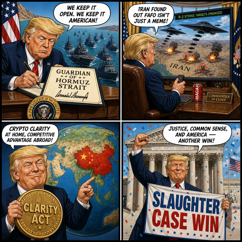 Satirical editorial cartoon