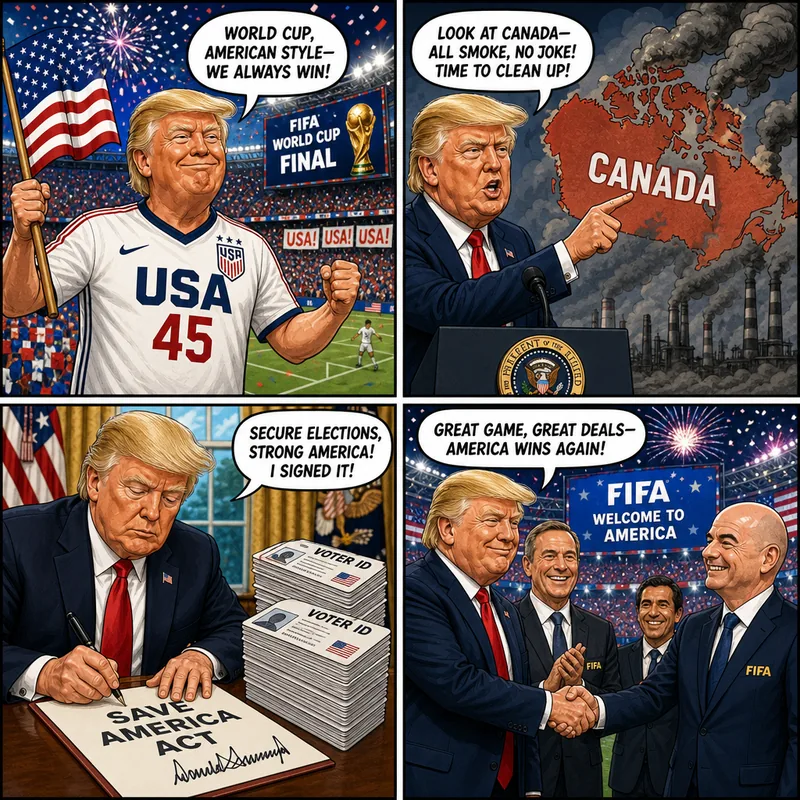 Satirical editorial cartoon