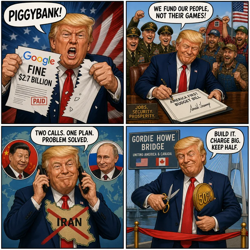 Satirical editorial cartoon