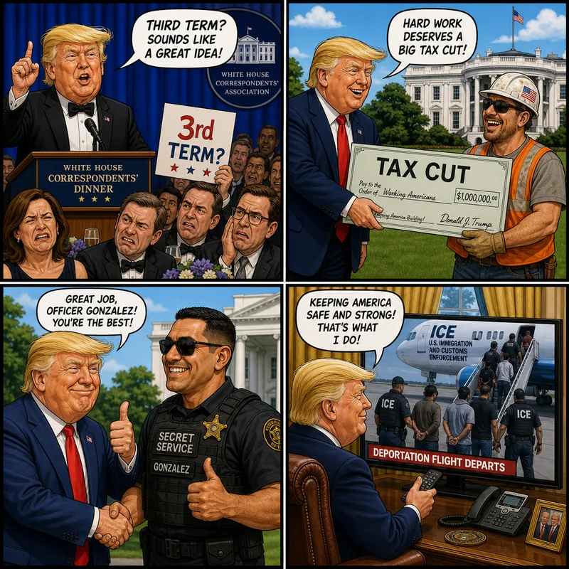 Satirical editorial cartoon