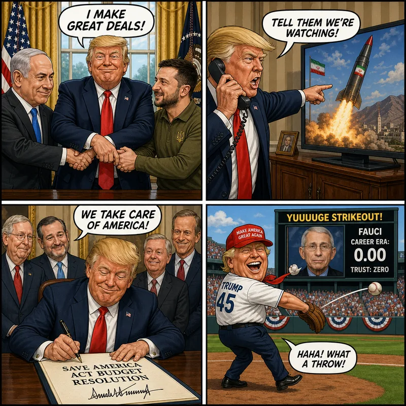 Satirical editorial cartoon