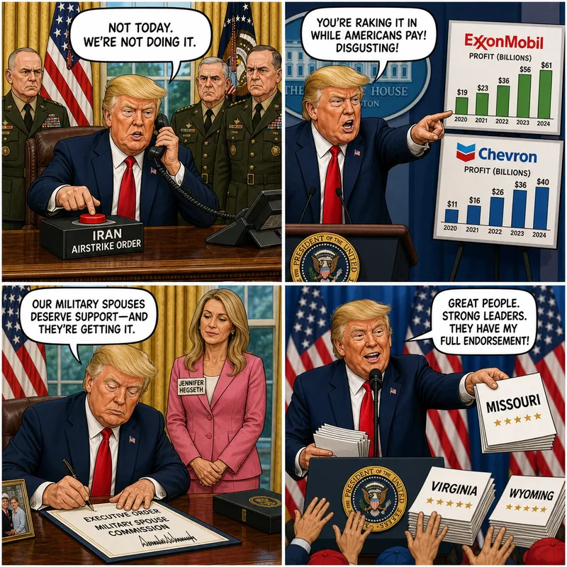 Satirical editorial cartoon