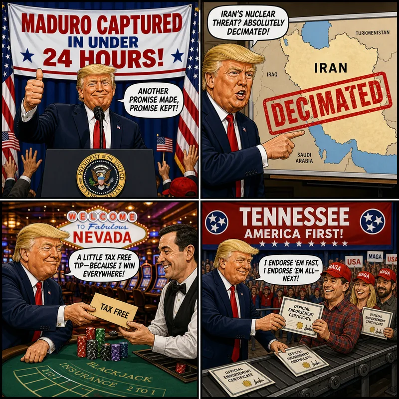 Satirical editorial cartoon