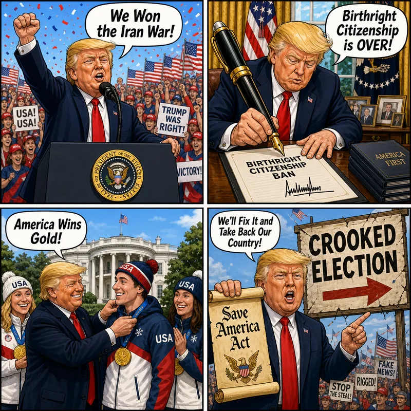 Satirical editorial cartoon