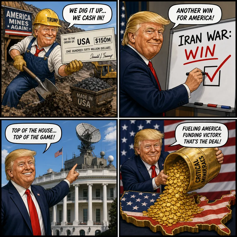 Satirical editorial cartoon
