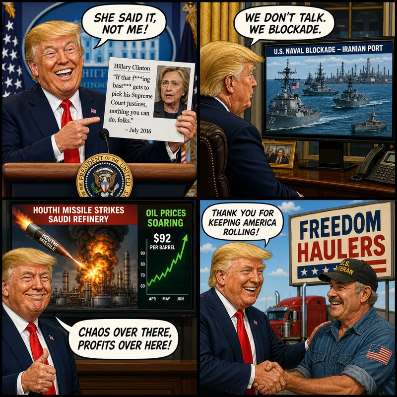 Satirical editorial cartoon