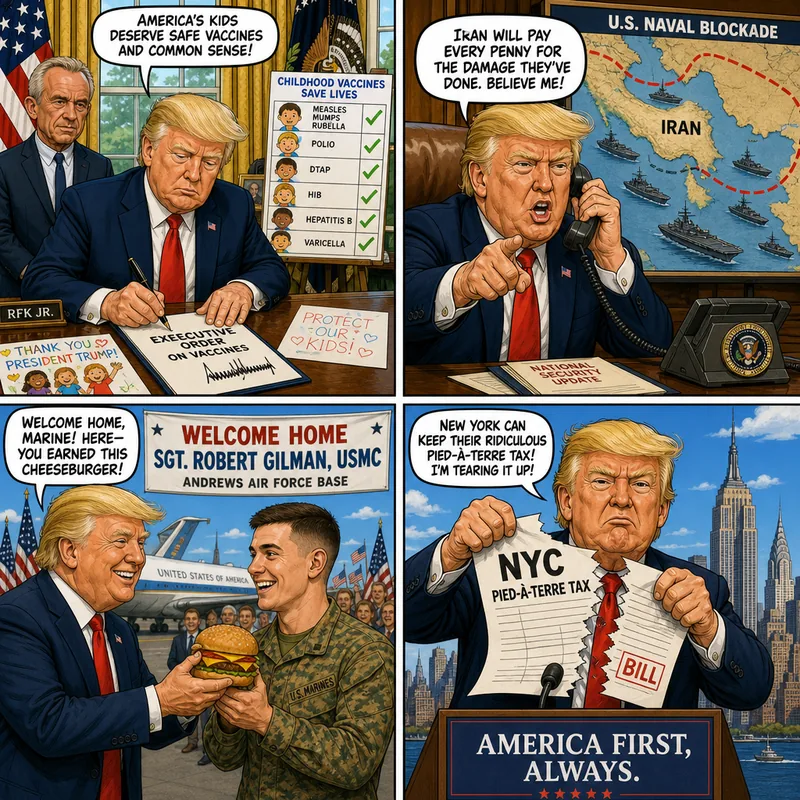 Satirical editorial cartoon