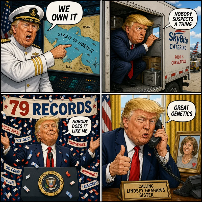 Satirical editorial cartoon