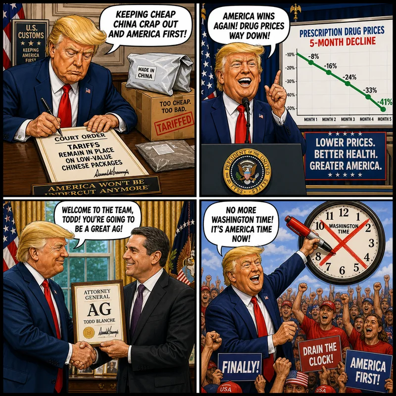 Satirical editorial cartoon
