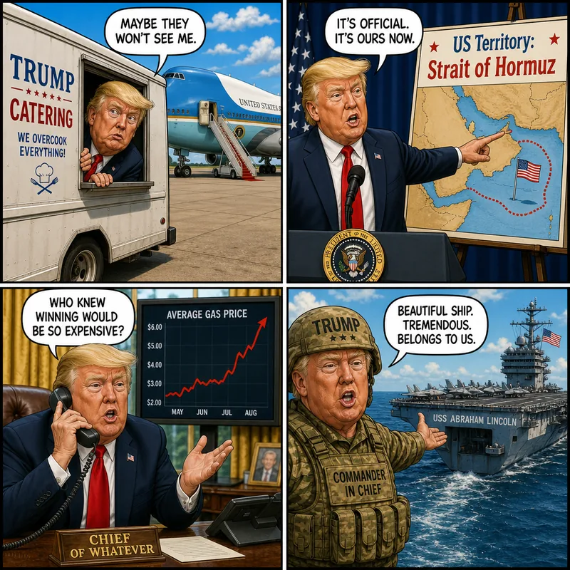 Satirical editorial cartoon