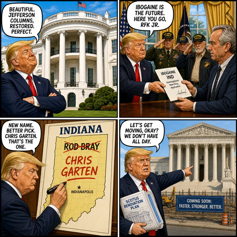 Satirical editorial cartoon