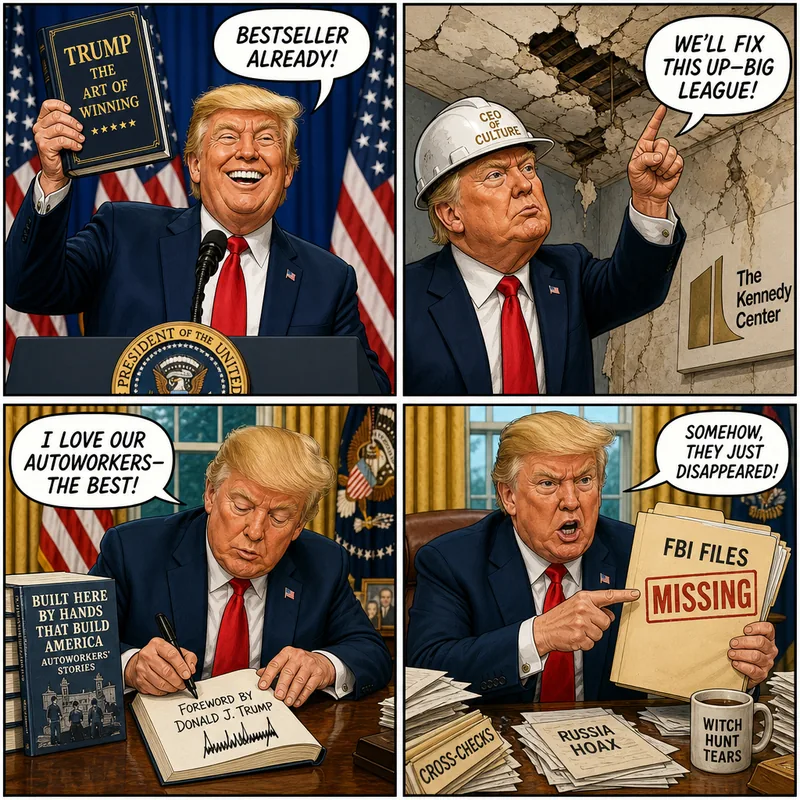 Satirical editorial cartoon