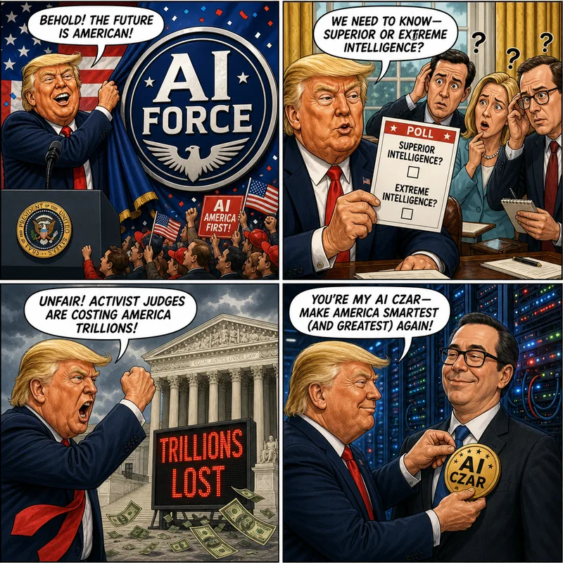 Satirical editorial cartoon