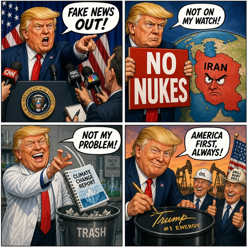 Satirical editorial cartoon