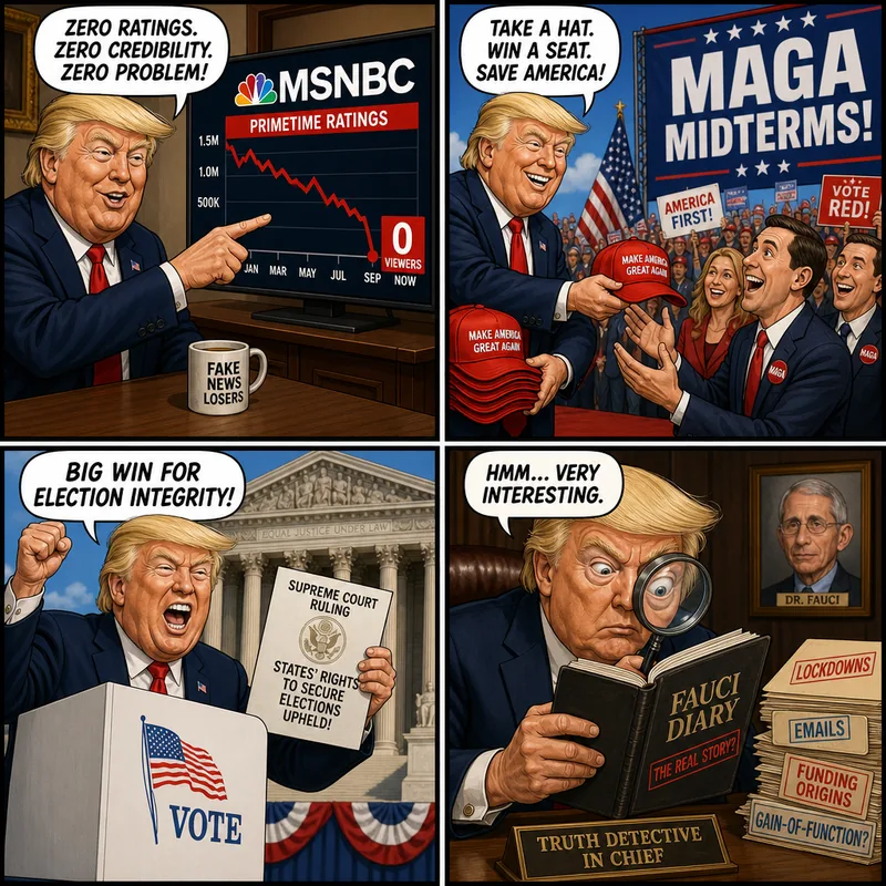 Satirical editorial cartoon