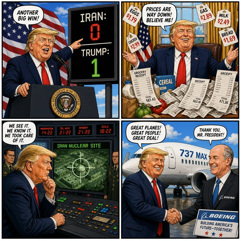 Satirical editorial cartoon